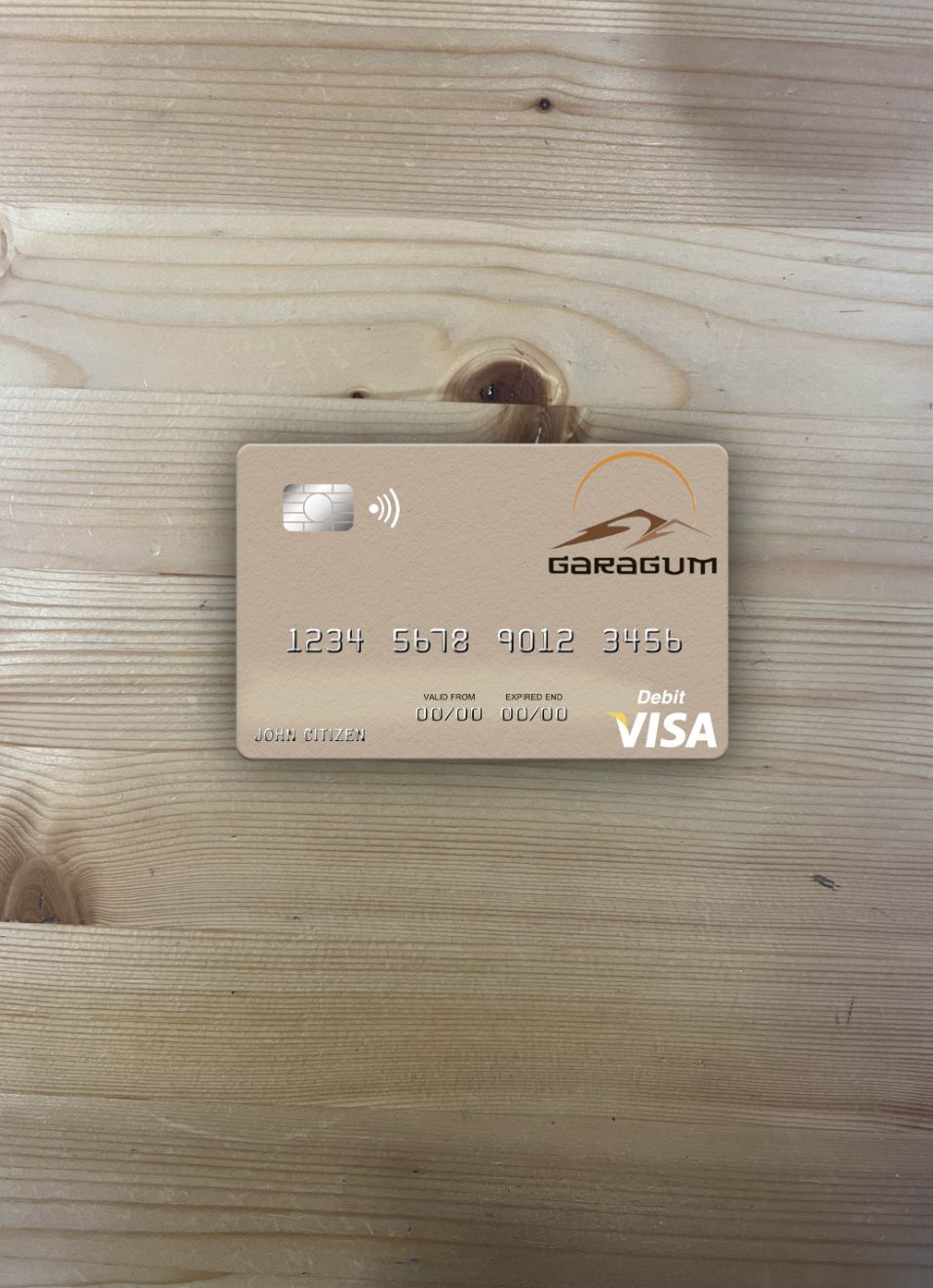 Download Turkmenistan Garagum IJSB visa debit card photolook front Photoshop template